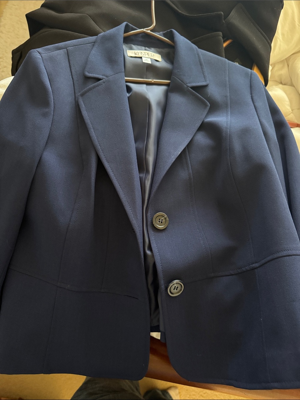 Kasper Navy Classic Notch-Lapel Blazer